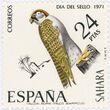 Pašto ženklas. Rudagalvis sakalas (Falco biarmicus). Ispanija.