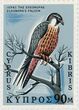 Pašto ženklas. Eleonoros sakalas (Falco eleonorae). Kipras.