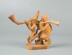 Medžio drožinys - skulptūrėlė „Medžiotojas su velniu“