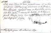 Atlyginimo lapelis Nr. 1306, Kretingos dvaro matininko Jono Šostako išduotas Jonui Beržiniui už griovio elektros apšvietimo linijai iškasimą parke