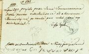 Kretingos dvaro kasos išlaidų raštelis Nr. 1281 dėl avižų įsigijimo iš Markaus Burnšteino