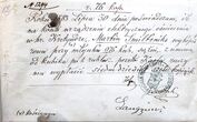Atlyginimo lapelis Nr. 1294, Kretingos dvaro matininko Jono Šostako išduotas Martynui Smiltenikui už griovio elektrinio apšvietimo linijai iškasimą prie malūno