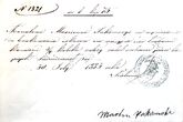 Atlyginimo lapelis Nr. 1321, Kretingos dvaro valdybos atstovo Jono Kietorovskio išduotas arklininkui Martynui Pakamoriui už akmenų atvežimą vandentiekio pylimo šlaitams grįsti