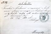 Atlyginimo lapelis Nr. 1319, Kretingos dvaro valdybos atstovo Jono Kietorovskio išduotas arklininkui Kazimierui Vinkui už akmenų atvežimą vandentiekio pylimo šlaitams grįsti