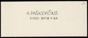 Panevėžio kraštotyros muziejaus projektas: inžinieriaus A. Paškevičiaus vizitinė kortelė